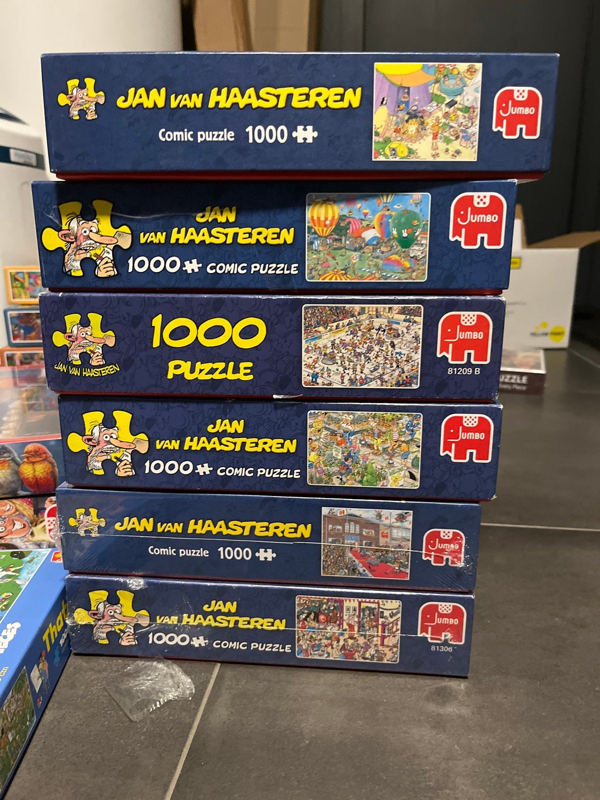 5xJan van Haasteren puzzels 1000 stukjes (2 nieuw), Ophalen of Verzenden, Zo goed als nieuw