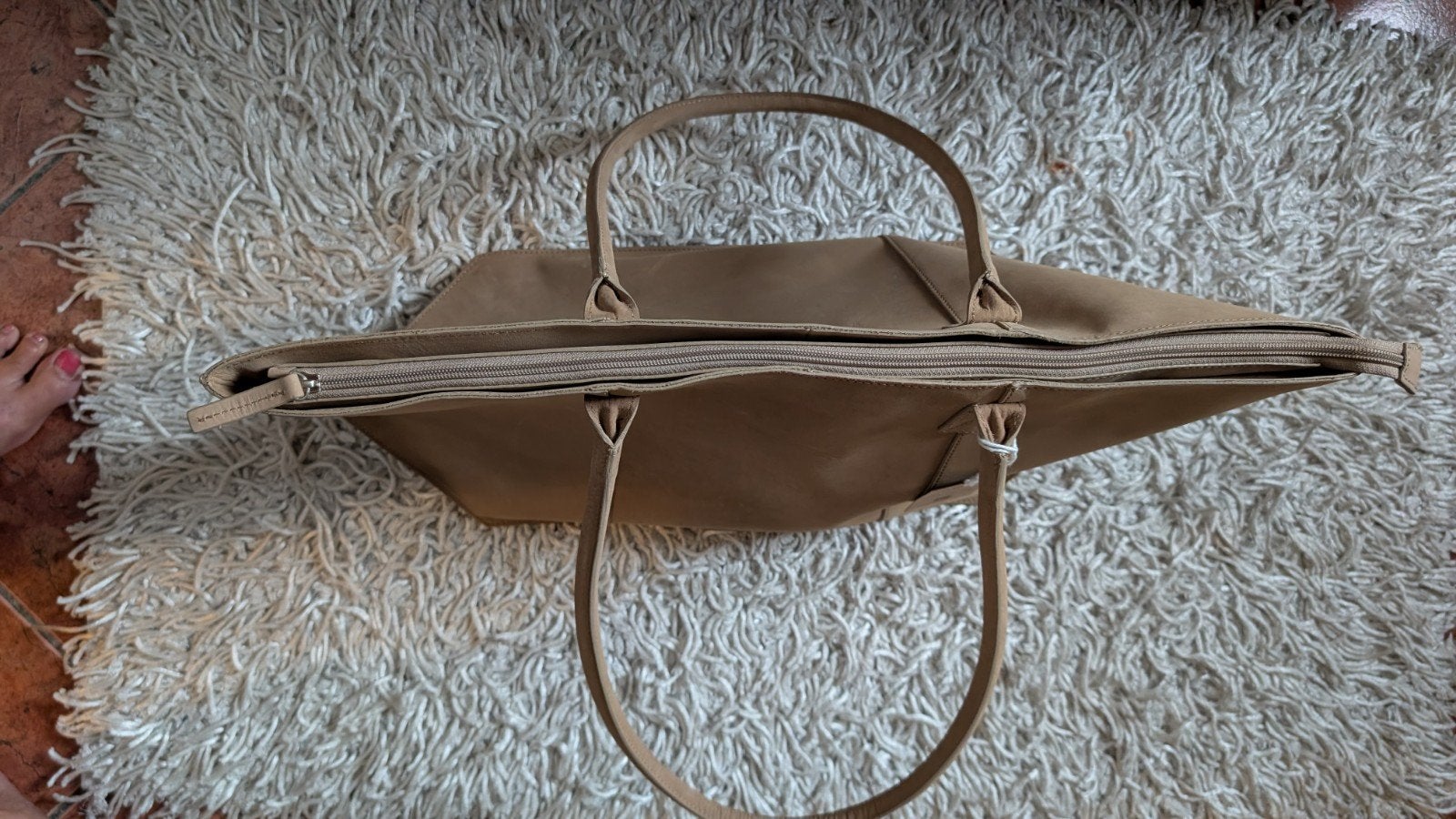 Shabbies Amsterdam Leren Shopper - Licht Taupe, Ophalen of Verzenden, Nieuw, Beige, Shopper