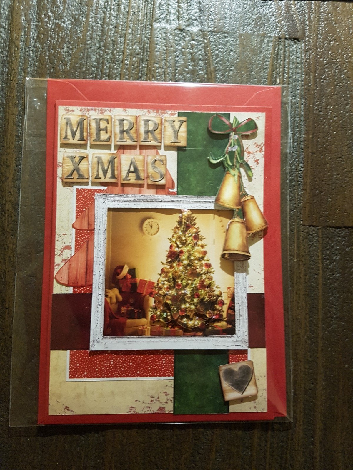Kaartje kerst kerstboom en cadeautjes, Ophalen of Verzenden, Nieuw, Kerst