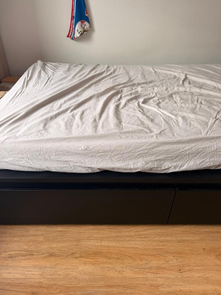 IKEA Malm zwart-bruin, Ophalen, Zwart, Tweepersoons, 140 cm