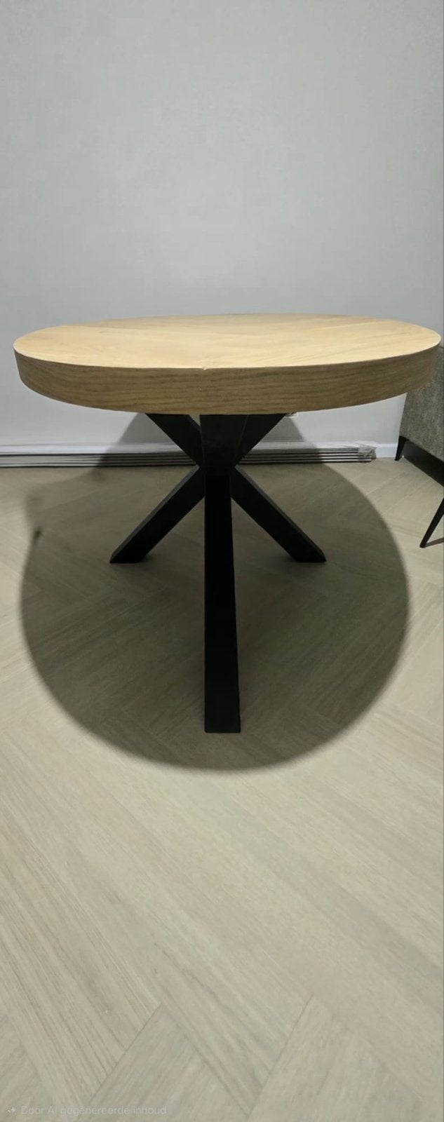 Goossens eettafel - ovaal met visgraatmotief, Huis en Inrichting, Tafels | Eettafels, Ophalen, 100 tot 150 cm, Rond, Zo goed als nieuw