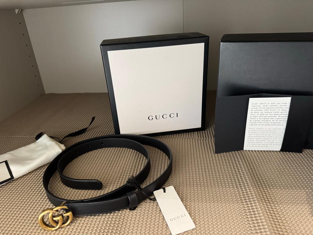 Nieuwe Authentieke Gucci Riem met Bon, Ophalen, 100 cm of meer, Zo goed als nieuw, Echt leder