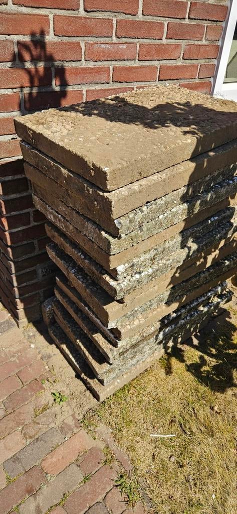 Grindtegels 60x40, Tuin en Terras, Tegels en Klinkers, Ophalen, Gebruikt, Beton, Terrastegels