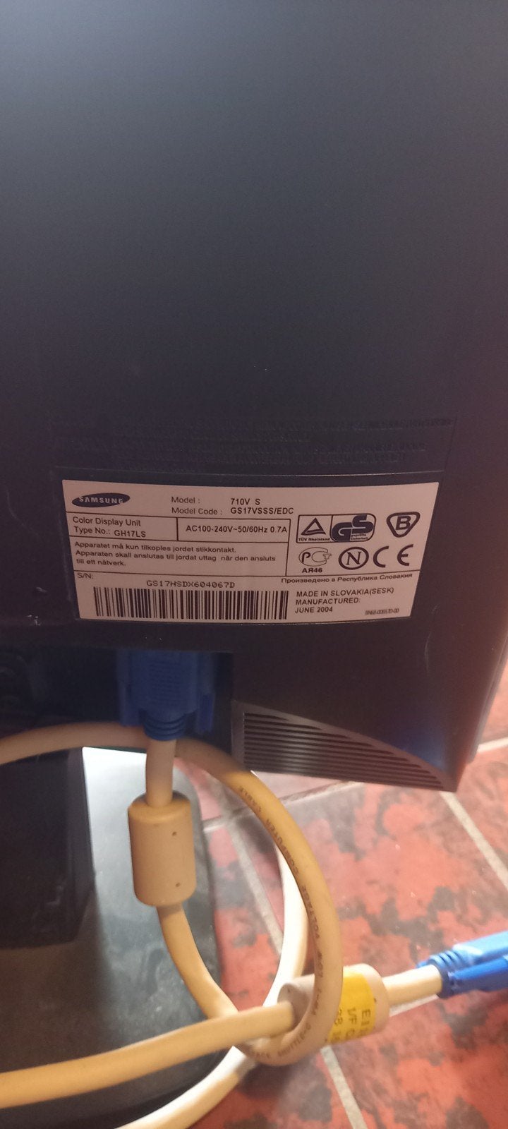 Samsung SyncMaster 710V Monitor - Gebruikt, Ophalen, Samsung, VGA, 60 Hz of minder