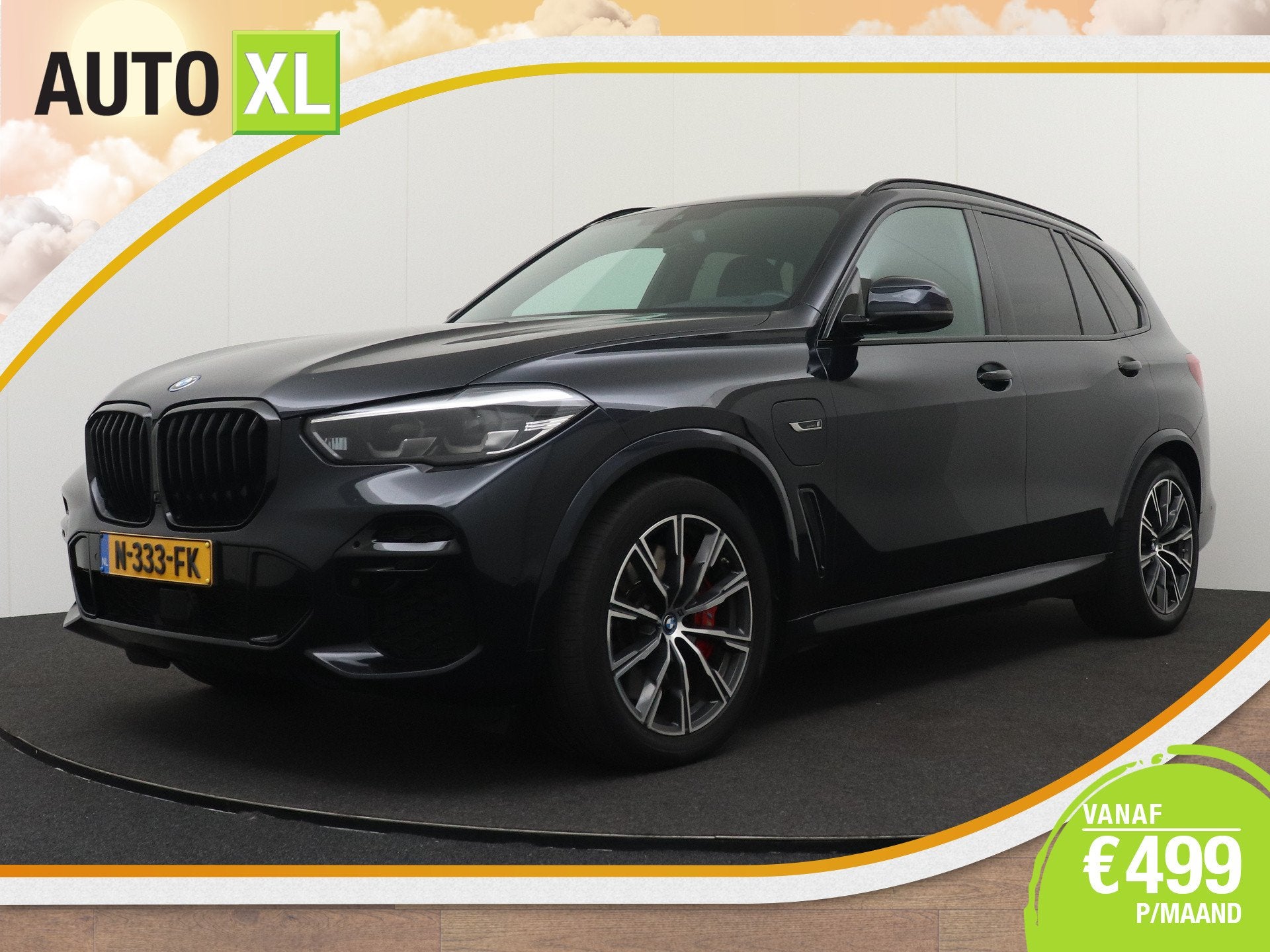 BMW X5 xDrive45e M-Sport+ Adapt. Cruise Carplay Memory, Auto's, Dealer onderhouden, Gebruikt, 138 €/maand, Zwart