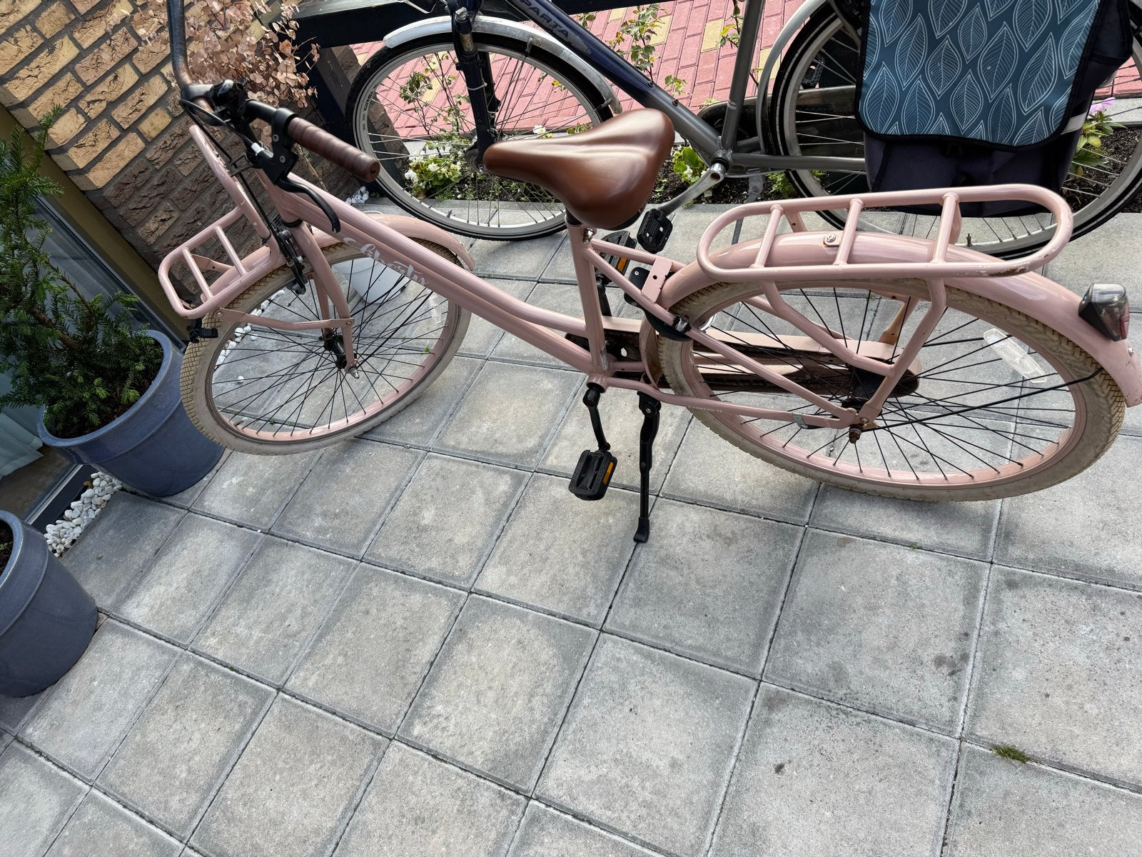 Roze Liberty transportfiets met voor- achterdrager 26 ınch, Fietsen en Brommers, Overige merken, Velgrem, Ophalen of Verzenden