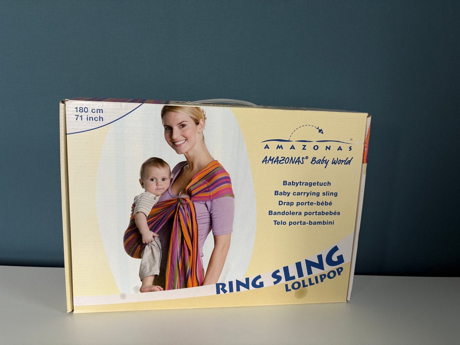 AMAZONAS Ring Sling Lollipop - Draagdoek 180 cm, Draagdoek, Buik of Rug, Zo goed als nieuw, Ophalen