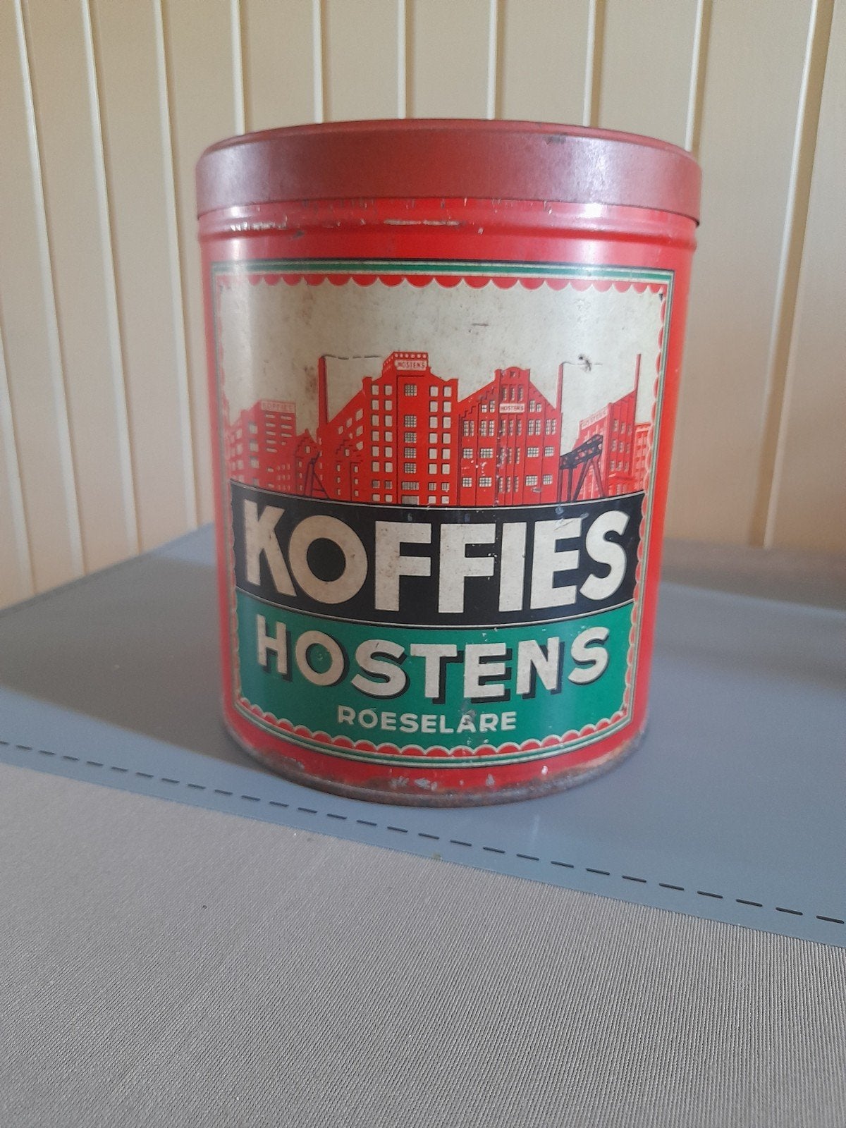 BLIK KOFFIES HOSTENS, Verzamelen, Blikken, Verzenden, Gebruikt, Koffie