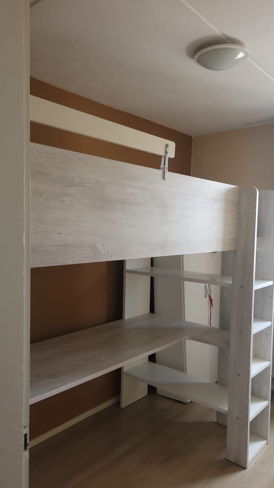 Trasman Hoogslaper met bureau en opbergruimte, Ophalen, Gebruikt, Eenpersoons, 200 cm