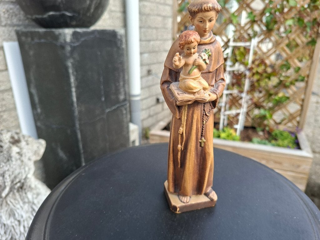 antiek beeld padua heilige Antonius met cristus baby, Ophalen of Verzenden