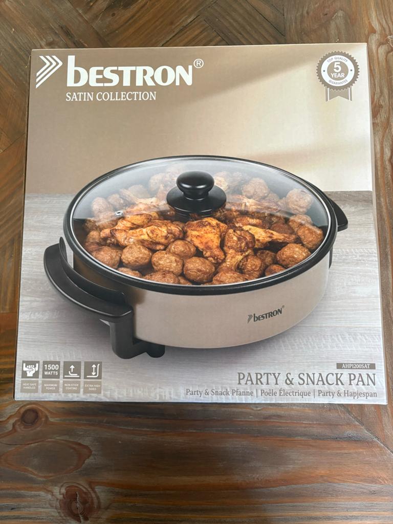 Bestron Party & Snack Pan AHP1200SAT - 1500W, Witgoed en Apparatuur, Onderdelen en Toebehoren, Ophalen, Nieuw