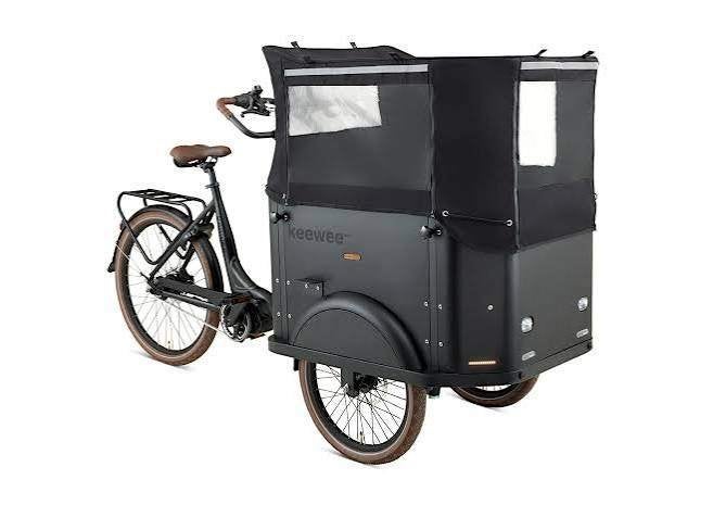 Regentent voor Keewee bakfiets nieuw kleur zwart, Overige merken, 4 kinderen of meer, Huif, Nieuw