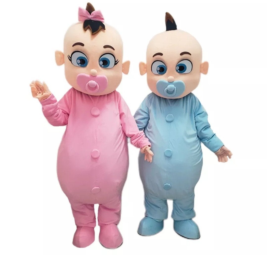 Baby boy and girl mascotte te huur, Ophalen, Zo goed als nieuw, Versiering, Geboorte of Huwelijk