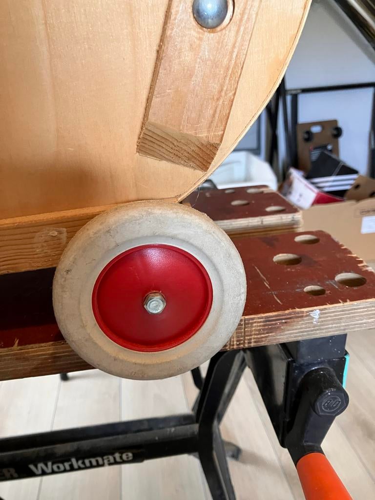 Massief houten kinderwagen met pop en dekbedje, Ophalen, Gebruikt, Babypop