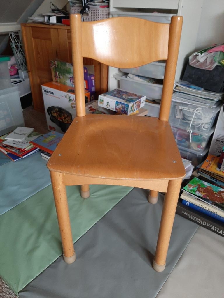 Originele houten schoolstoel, Ophalen, Gebruikt, Stoel(en)