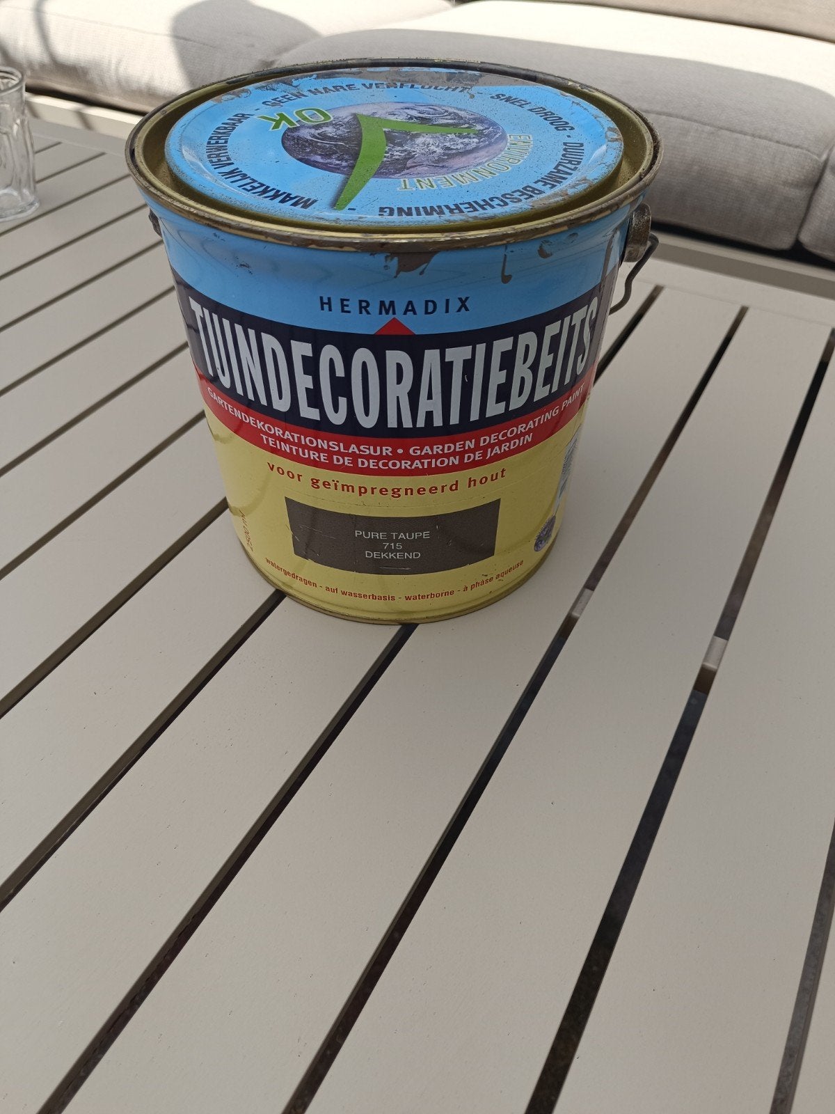 Tuindecoratie beits Hermadix Pure Taupe (2/3 gevuld), Ophalen of Verzenden