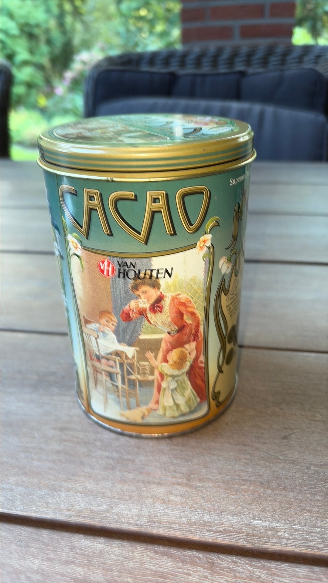 Vintage cacao van Houten blik, Ophalen of Verzenden, Gebruikt, Overige, Overige merken