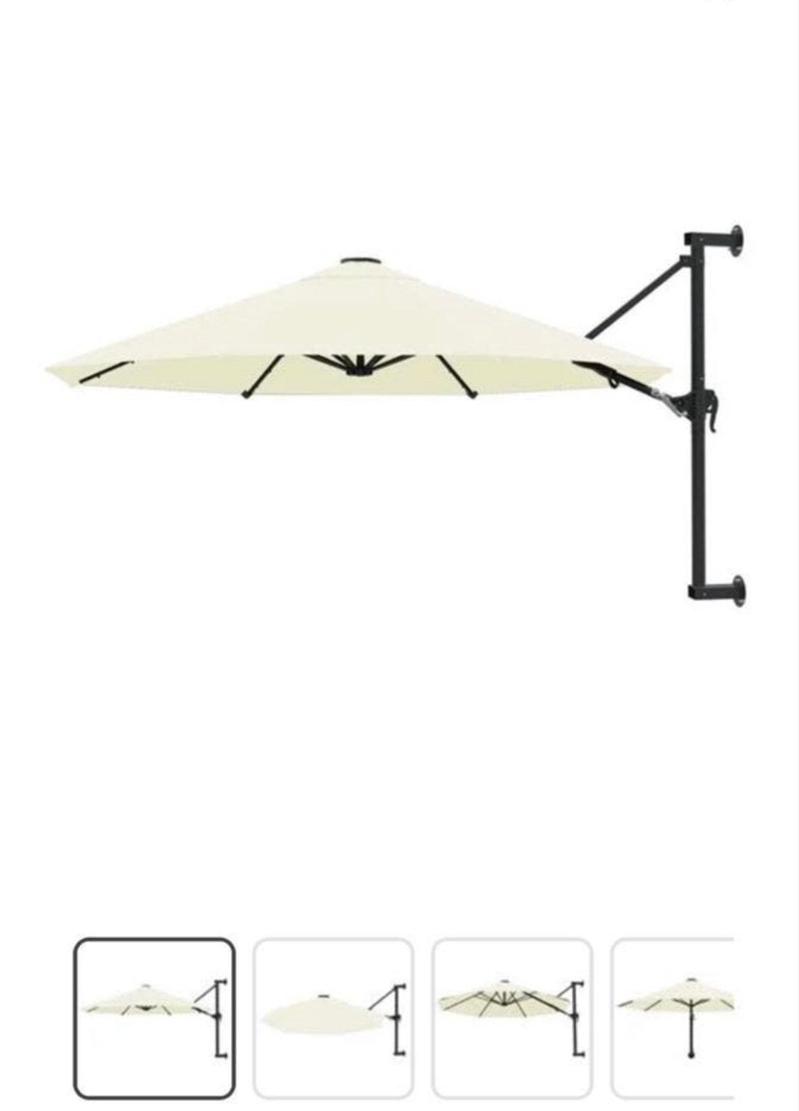 Crèmekleurige Muurparasol, Tuin en Terras, Parasols, Ophalen, Muurparasol, Kantelbaar, Nieuw