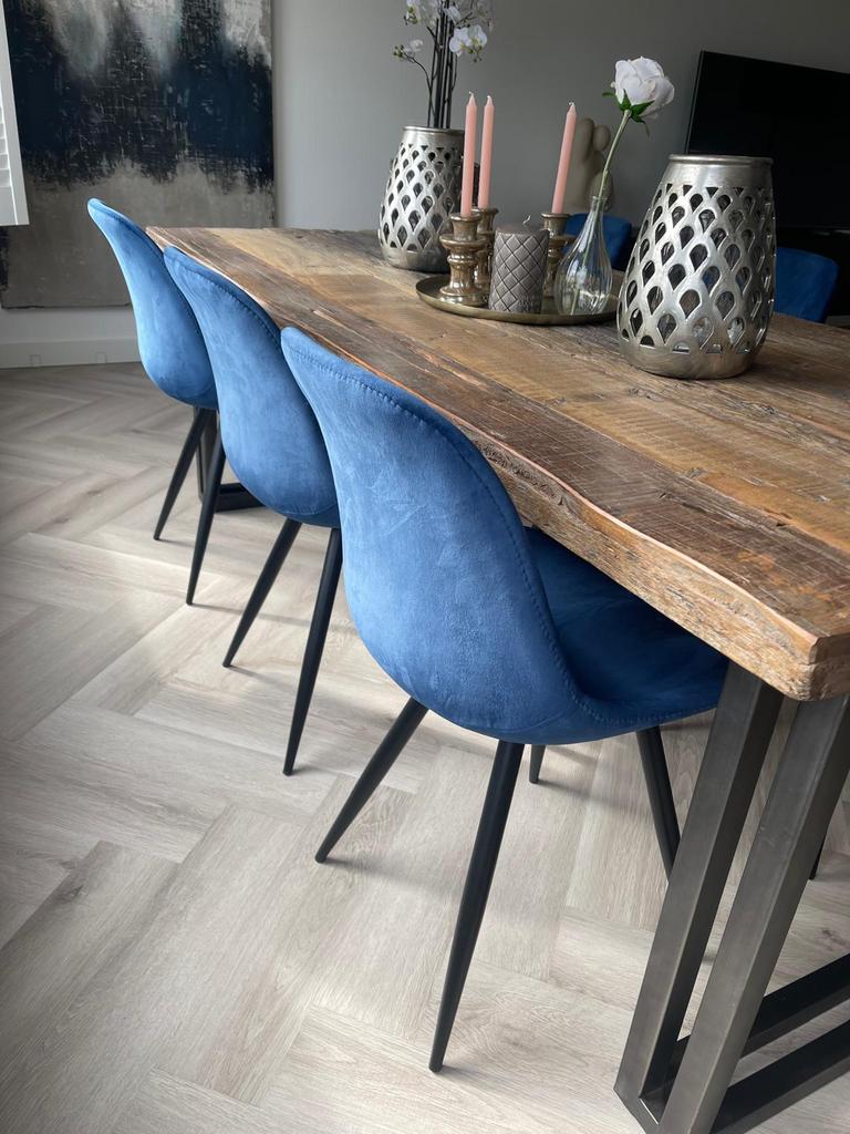 Donkerblauwe stoel, Huis en Inrichting, Stoelen, Ophalen, Blauw, Zo goed als nieuw, Eén