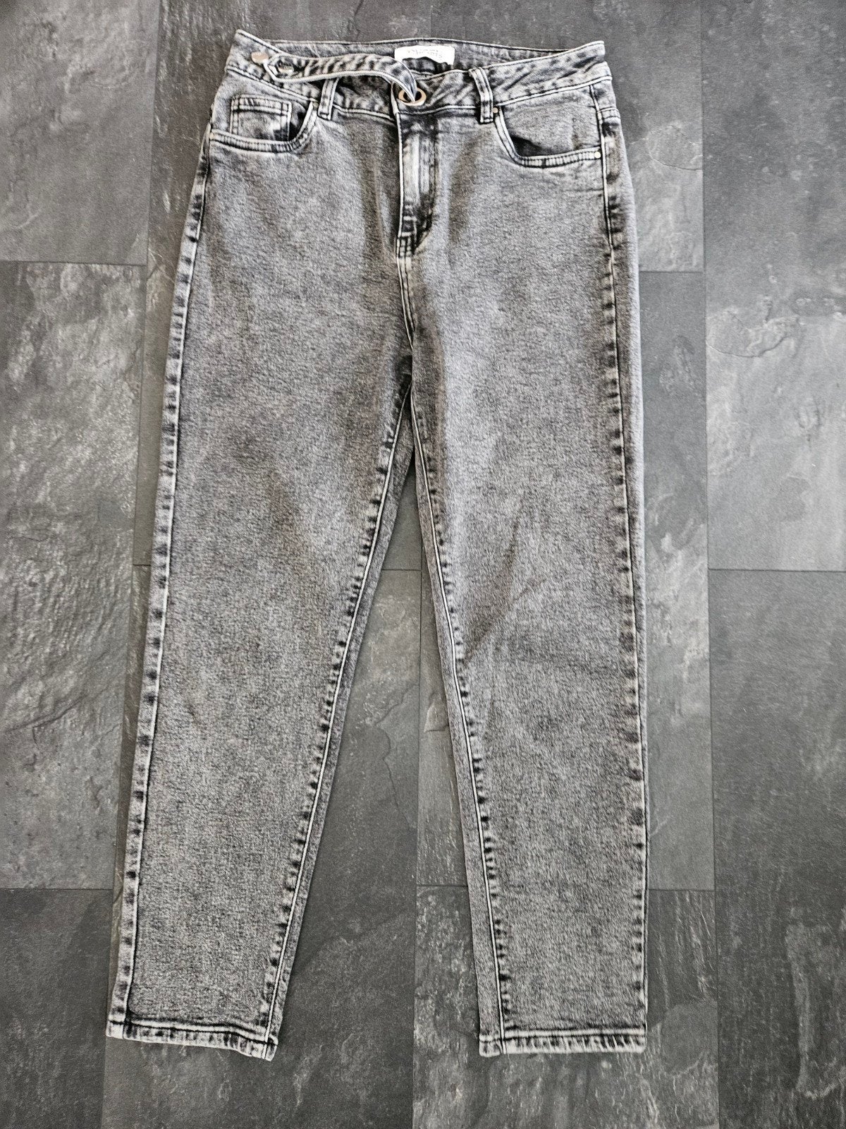 Queen Hearts Jeans Maat L, W30-W32, Verstelbare Taille, Ophalen of Verzenden, W30 - W32 (confectie 38/40), Grijs, Gedragen