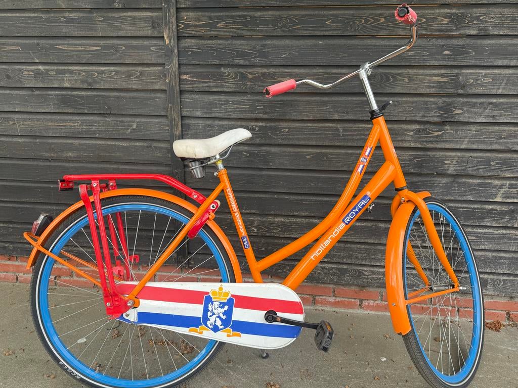 Hollandia Royal Damesfiets - Oranje/Blauw, Terugtraprem, Gebruikt, 50 tot 53 cm, Ophalen