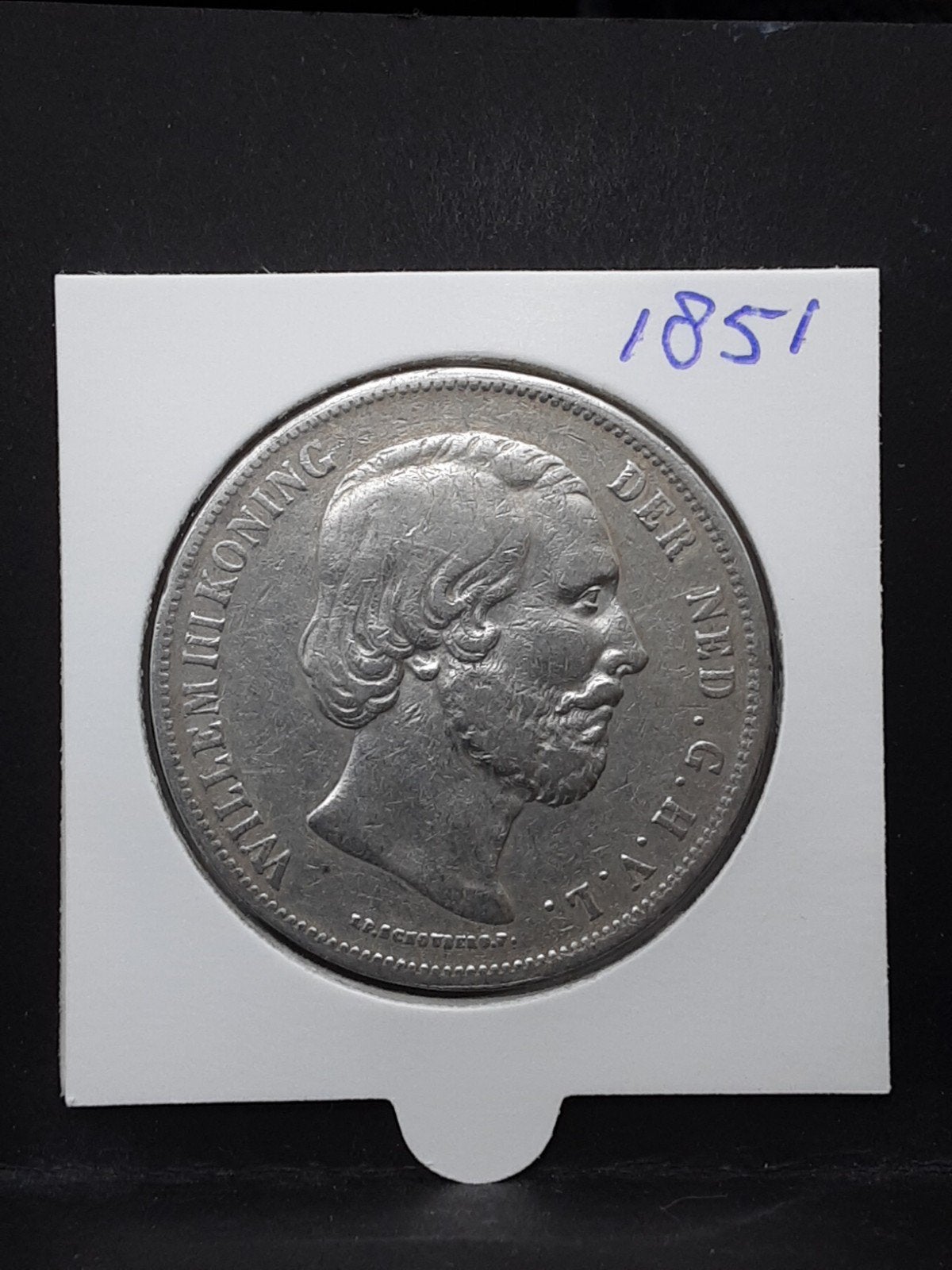 Rijksdaalder 1851 koning Willem III, Postzegels en Munten, Munten | Nederland, Koning Willem III, Verzenden, Zilver, Losse munt
