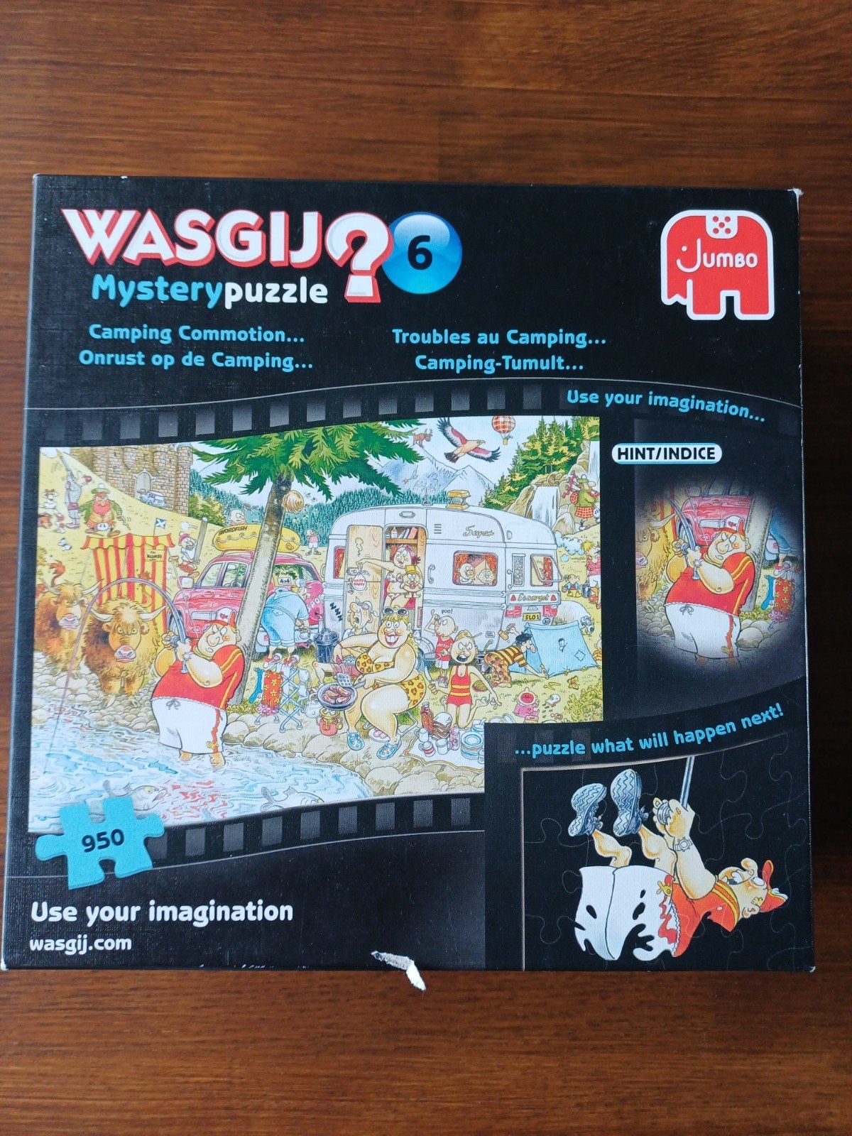 Wasgij mystery 6 onrust op de camping, Ophalen, 500 t/m 1500 stukjes, Zo goed als nieuw