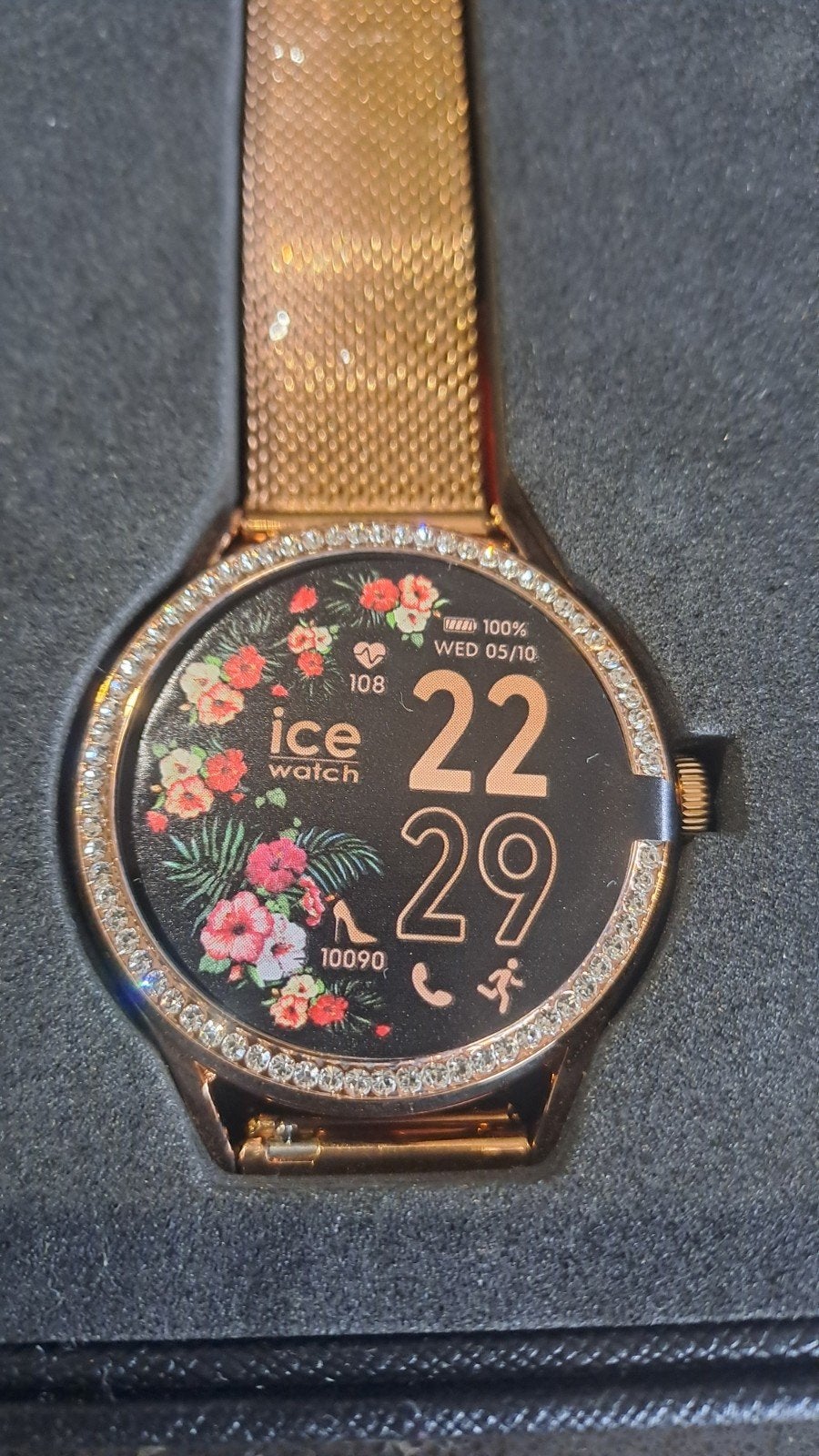 Ice Watch Smartwatch ST 2.0 Roségoud met Bloemen, Stappen, Ice Watch, Nieuw, Ophalen of Verzenden