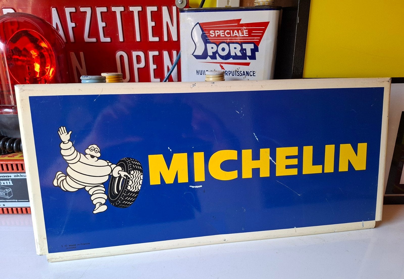 Michelin Bibendum reclamebord, Ophalen of Verzenden, Gebruikt