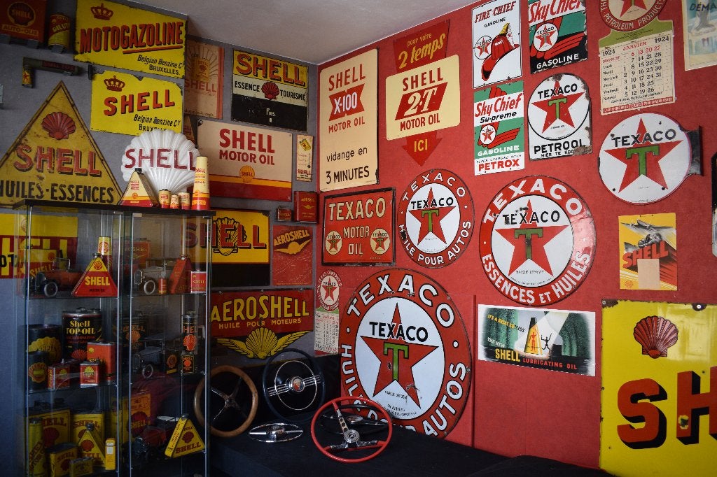 ruilen garage decoratie emaillebord olie blik, Ophalen, Gebruikt, Reclamebord