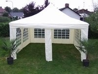 Partytent ( 4 x 4 mrt. ) en statafel huren !!!, Ophalen, Gebruikt, Opvouwbaar, Partytent