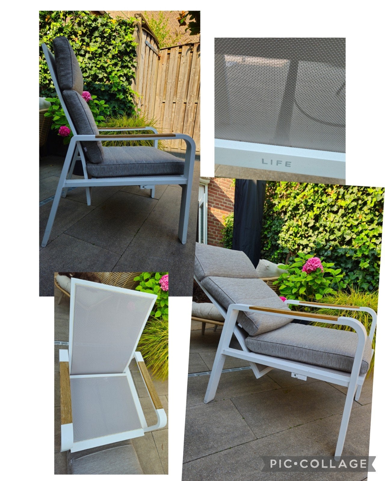 2 Life relaxstoelen + vuurtafel – €400, Tuin en Terras, Ligbedden, Ophalen, Zo goed als nieuw