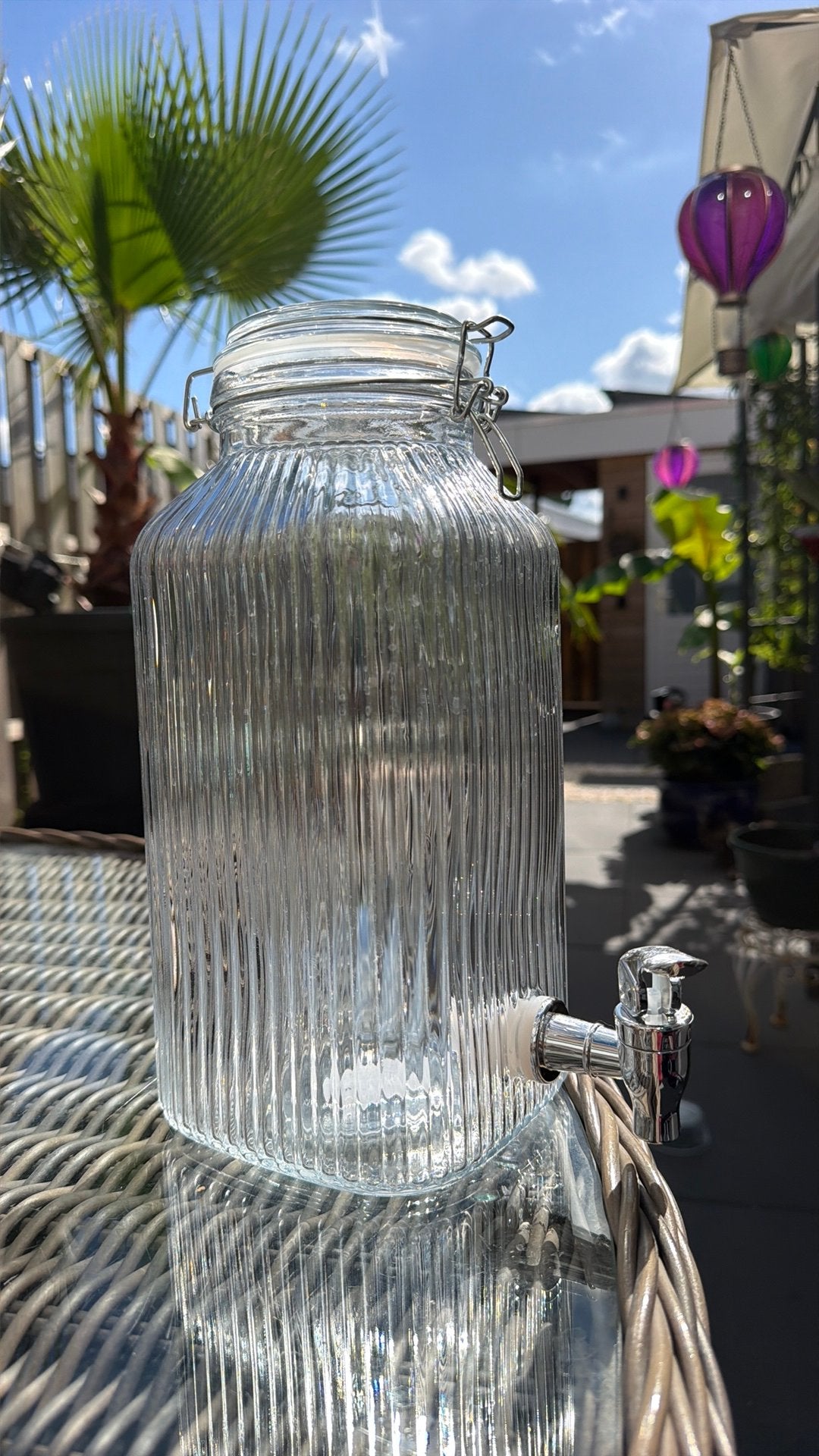 Kan met tap, Transparant, 39 cm, Nieuw, Ophalen of Verzenden