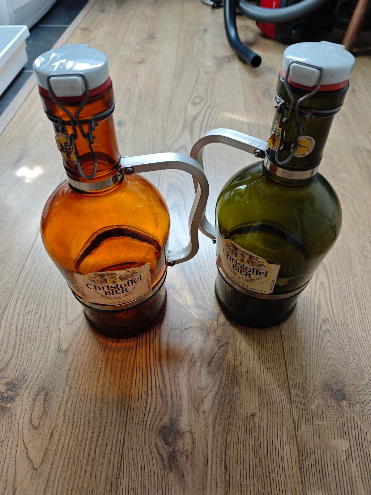 Vintage Christoffel bierpull/bierfles bruin & groen 2L leeg, Verzamelen, Ophalen, Gebruikt, Pul(len), Overige merken