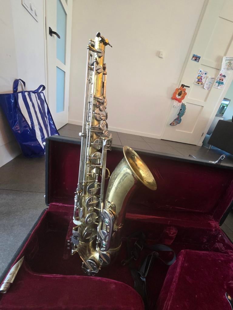 Dixon saxofoon gebruikt - compleet met koffer, Ophalen, Gebruikt, Tenor, Met koffer