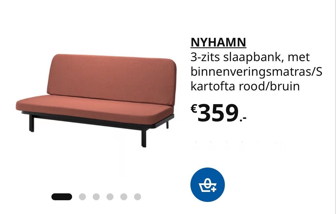 IKEA NYHAMN 3-zits slaapbank met binnenveringsmatras, Huis en Inrichting, Ophalen, Tweepersoons, 140 cm, Zo goed als nieuw