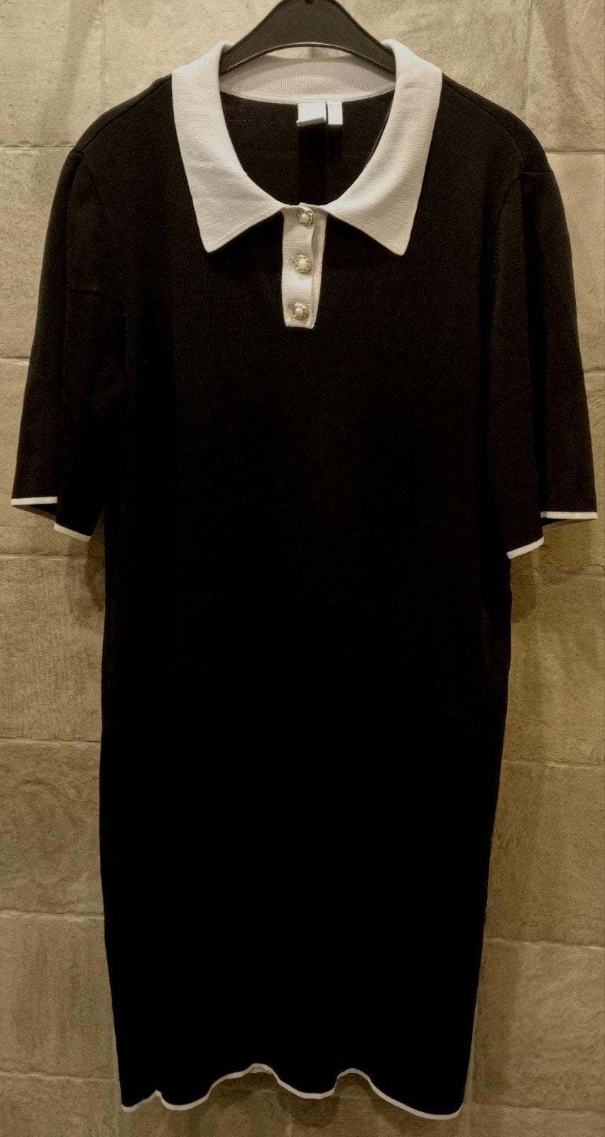 Nieuwe Zwarte Jurk ( korte mouwen) Maat L - Y.A.S, Zwart, Maat 42/44 (L), Nieuw, Ophalen of Verzenden