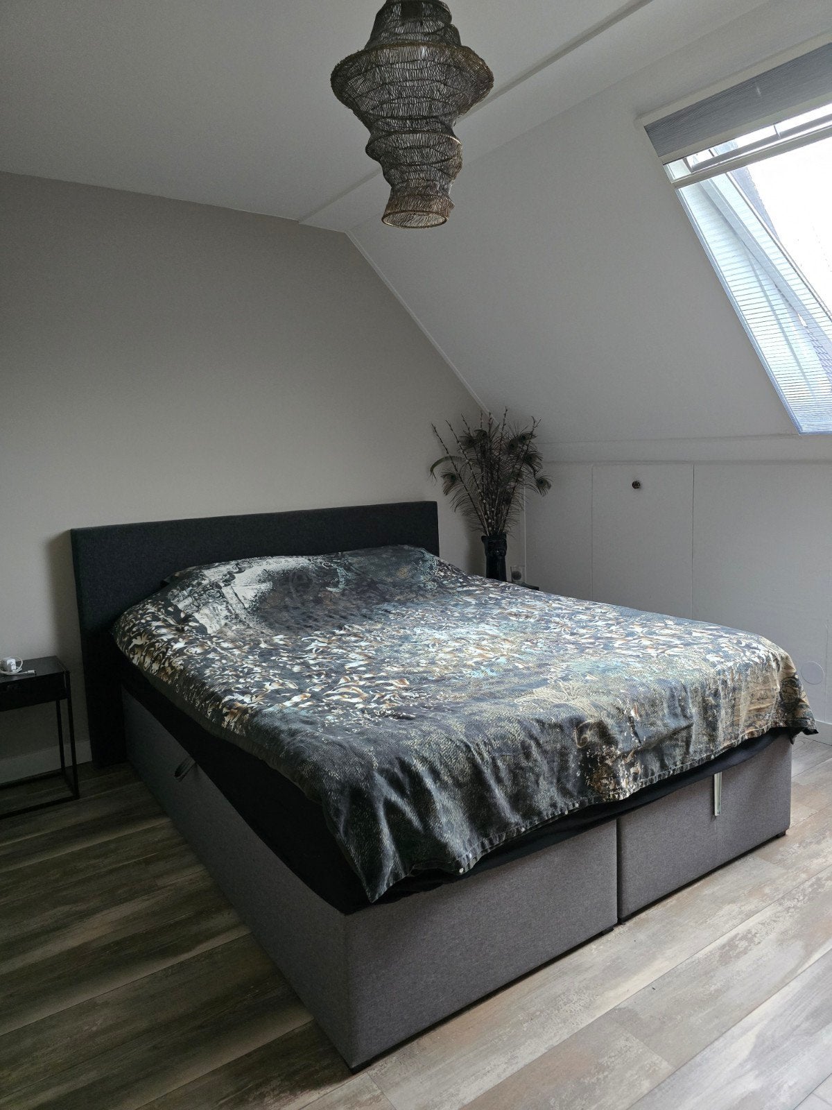 Boxspring 160x200cm Leen Bakker met opbergruimte, Ophalen, Tweepersoons, Zo goed als nieuw, 200 cm