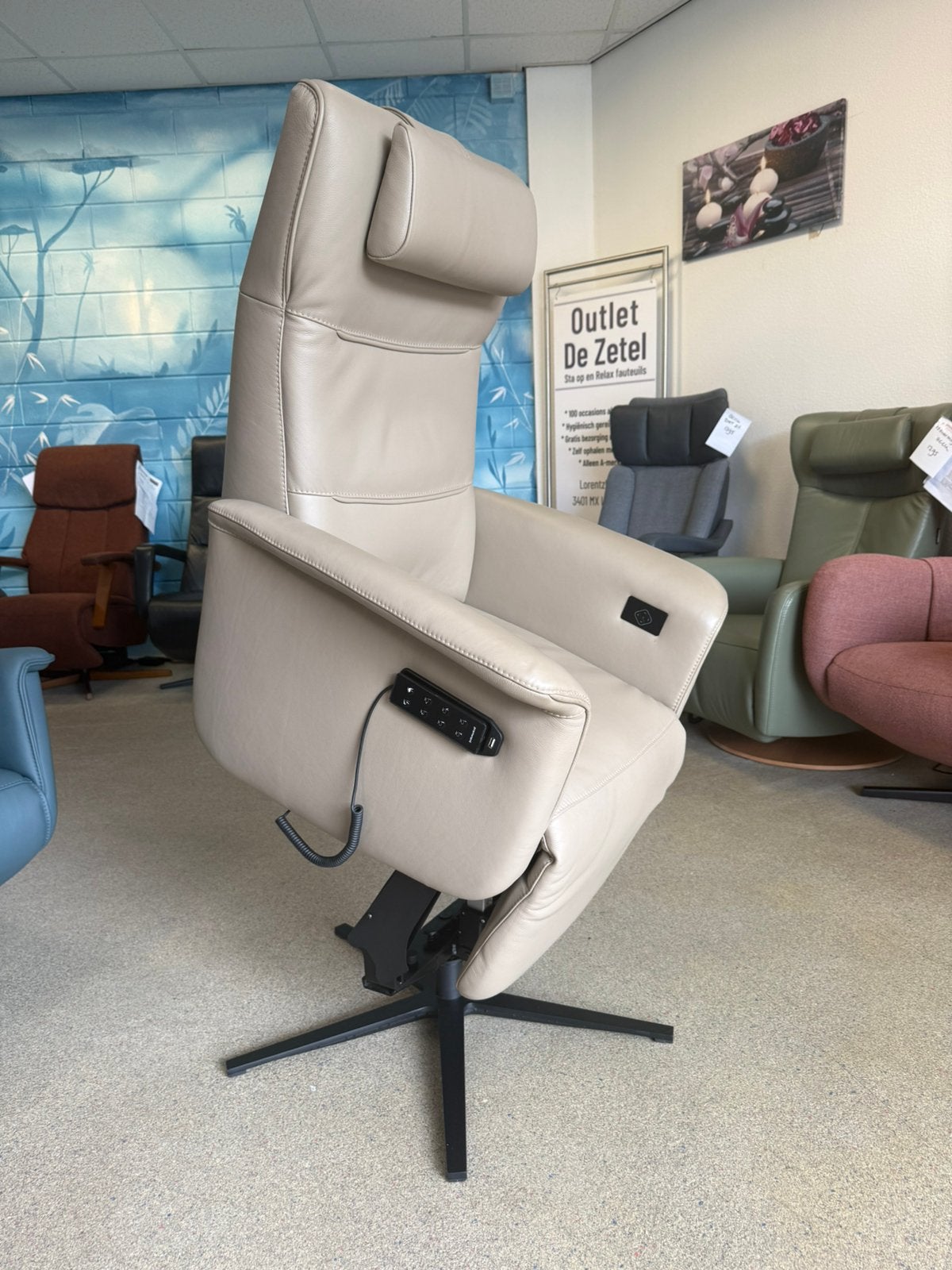 Prominent B-200 staopstoel relax/fauteuil gratis bezorgd, Ruim 100 fauteuils van alleen de A merken, Nieuw, Leer, Ophalen of Verzenden