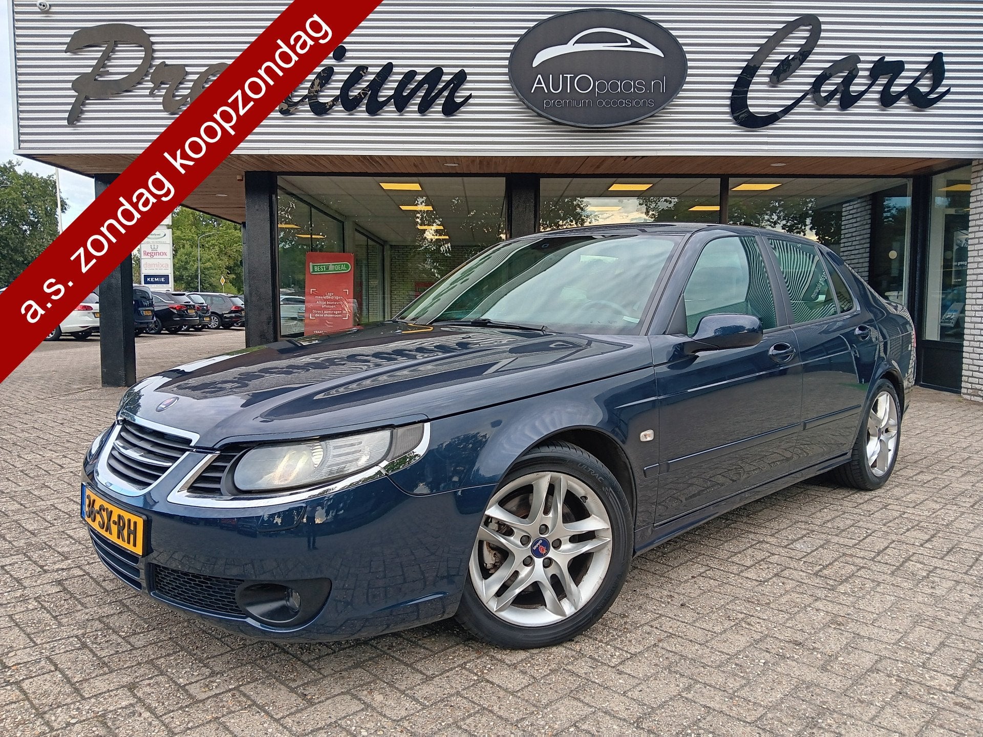 Saab 9-5 2.3 Turbo Aero 260pk AutomaatOrg NL dealeronderhoud, Auto's, Dealer onderhouden, 4 cilinders, 2290 cc, Blauw