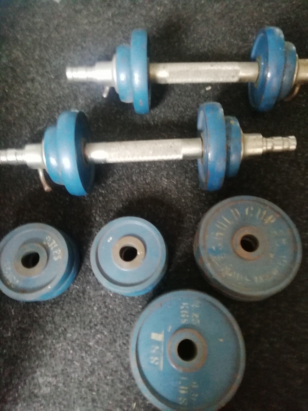 halterset met 8 dumbells, Sport en Fitness, Fitnessmaterialen, Ophalen of Verzenden, Gebruikt, Halterset