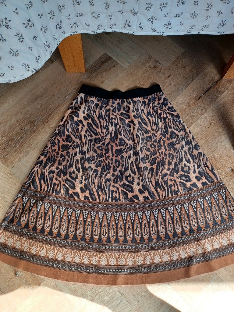 Lange cirkelvormige rok, Kleding | Dames, Bruin, Ophalen of Verzenden, Maat 36 (S), Onder de knie