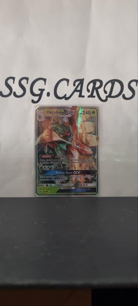 Pokemon decidueye GX, Ophalen of Verzenden, Zo goed als nieuw, Losse kaart, Foil