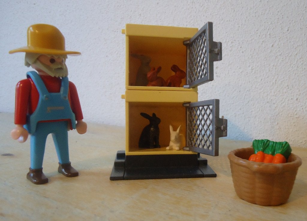 Boerderij set lieve Konijnen met hokken Playmobil 4491, Complete set, Overige typen, Ophalen of Verzenden, Zo goed als nieuw