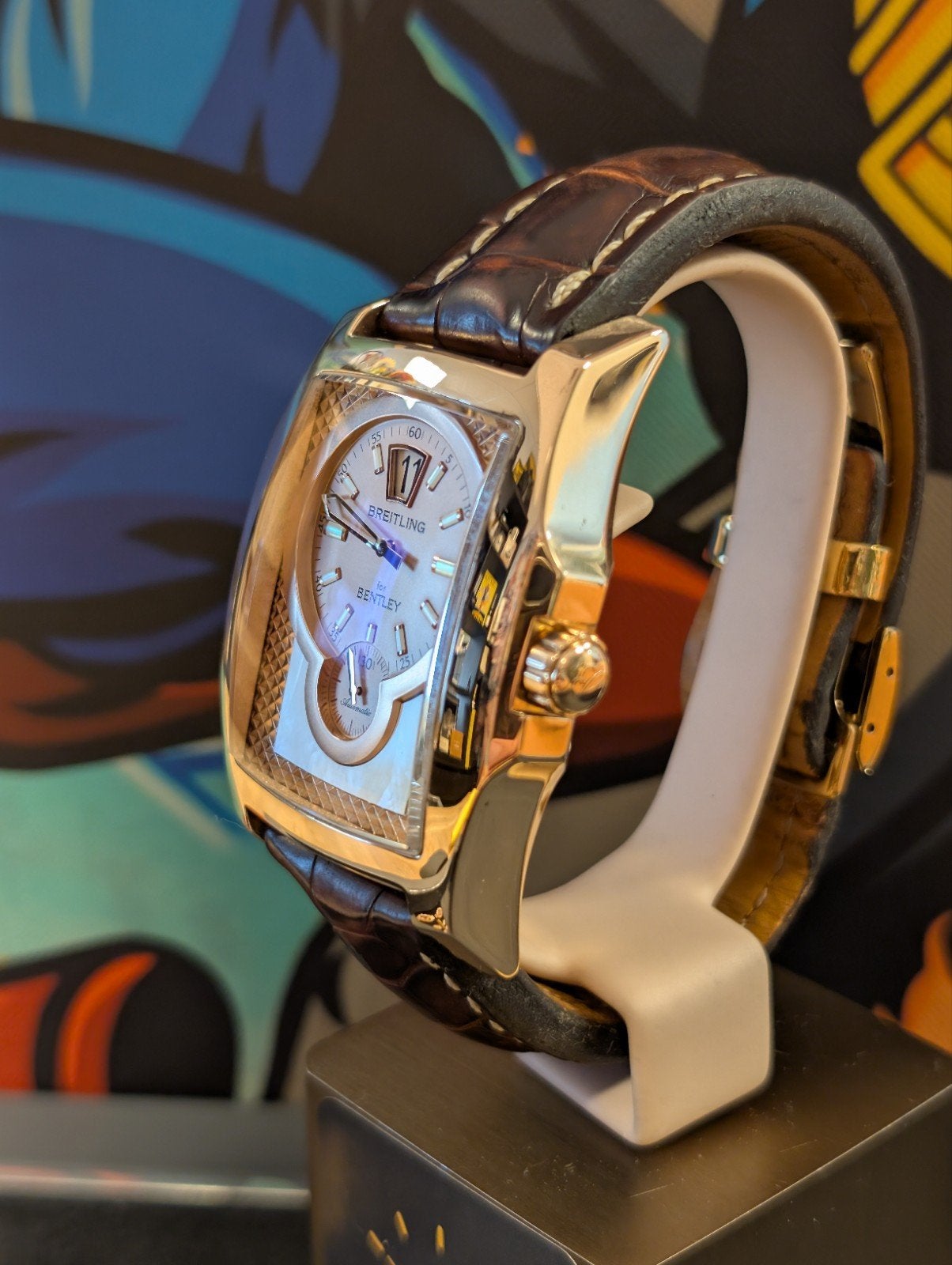 Breitling Bentley Flying B 18k Goud Jumping Hour complicatie, Ophalen of Verzenden, Zo goed als nieuw, Breitling
