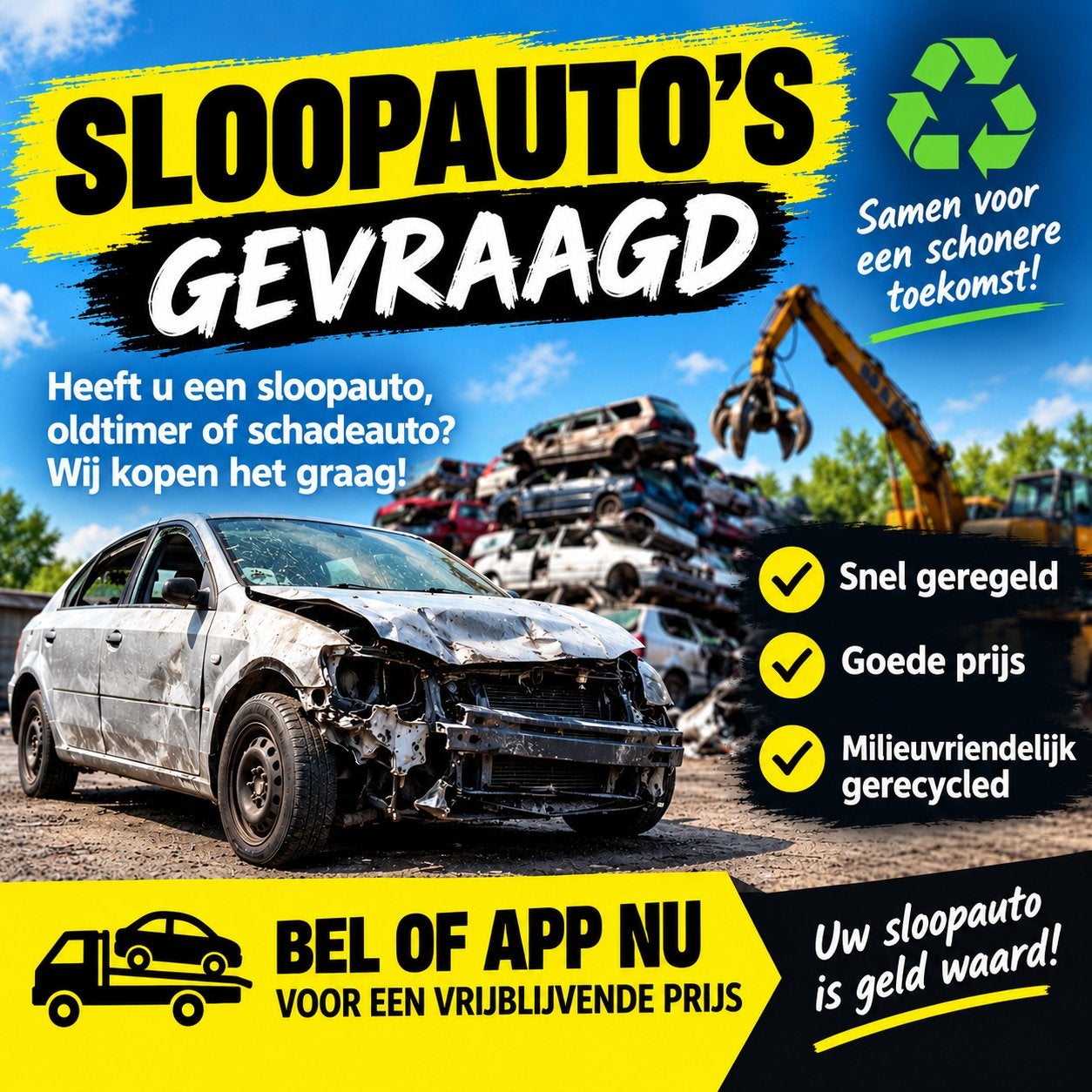 Sloopautos Gevraagd, Auto-onderdelen, Ophalen