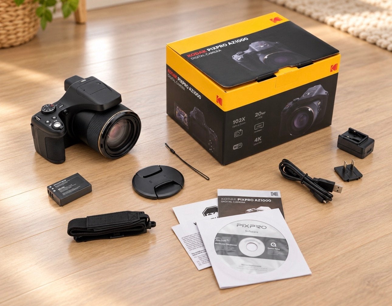 Kodak PIXPRO AZ1000 Bridgecamera - Zo goed als nieuw + extra, Ophalen, Zo goed als nieuw, Kodak, WiFi