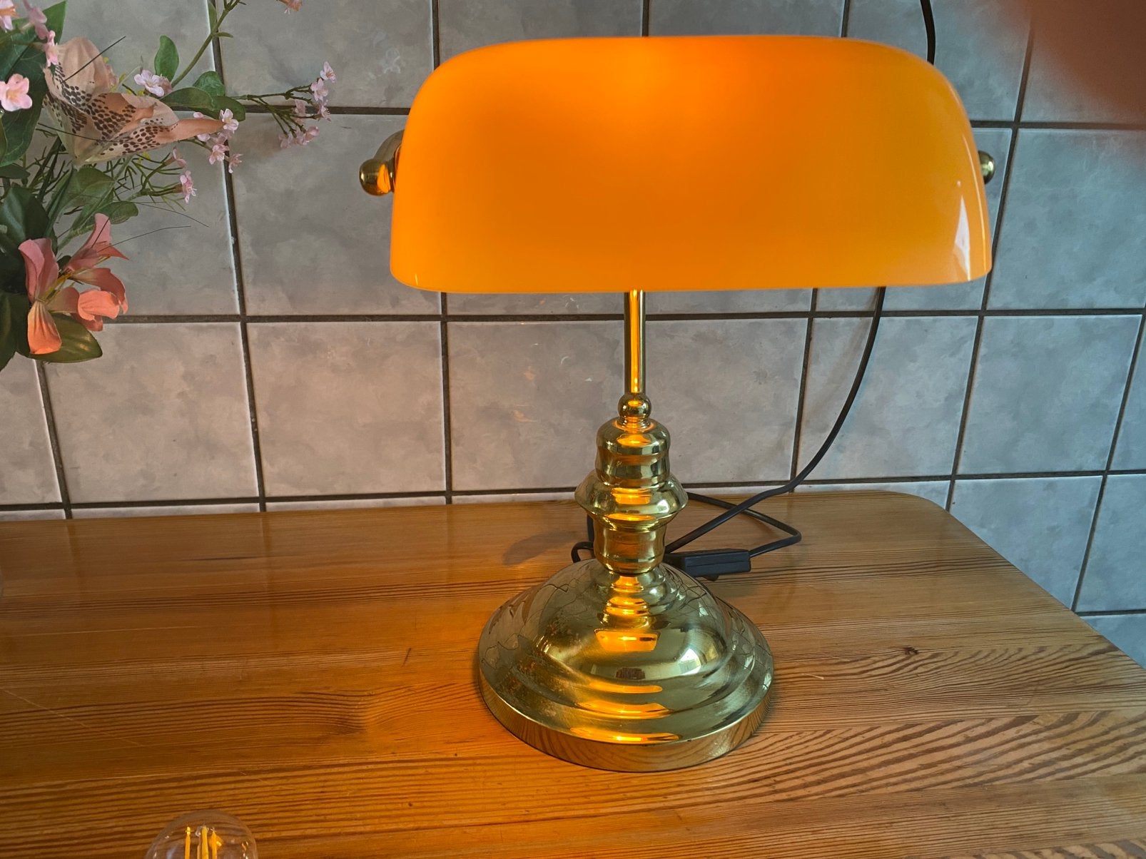 Notarislamp Bankierslamp 35x20cm vaste prijs 59 euro, Ophalen of Verzenden, Zo goed als nieuw, Glas, Bankierslamp