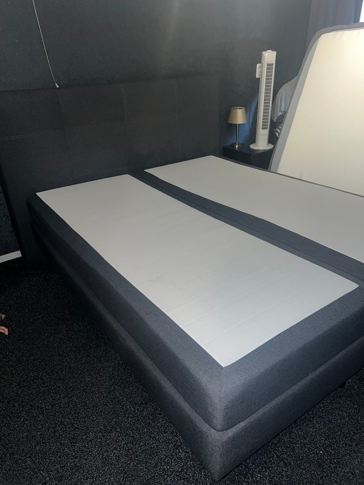 Boxspring grijs, Huis en Inrichting, Ophalen, Tweepersoons, Zo goed als nieuw, 200 cm