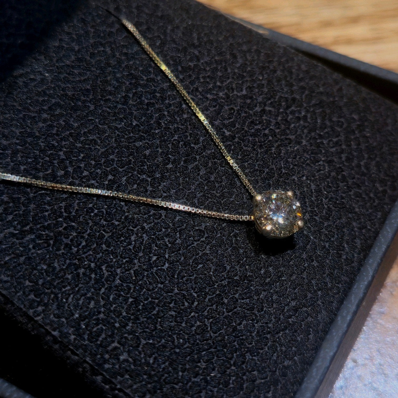 NIEUW 14K Geel Gouden Halsketting met 1.03 ct Natuurlijke Di, Ophalen, Geel, Nieuw, Met edelsteen